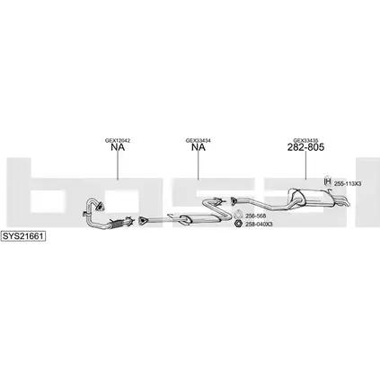 Система выпуска ОГ BOSAL SKG WEM3 1200248658 F0PRER3 SYS21661 изображение 0