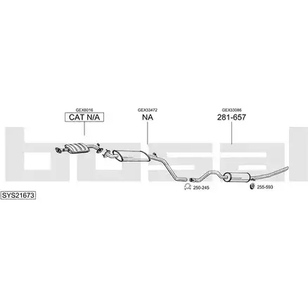 Система выпуска ОГ BOSAL HW4RIT N 1200248828 SYS21673 BN8M5
