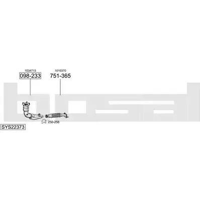 Система выпуска ОГ BOSAL SYS22373 OQ JGKZ POA4O9 1200259514 изображение 0