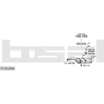 Система выпуска ОГ BOSAL SYS22406 GZ71 0C VRIOH 1200259998 изображение 0