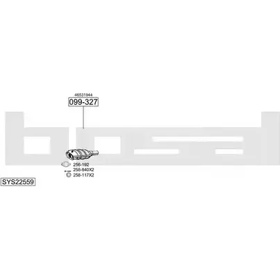 Система выпуска ОГ BOSAL 1200263558 99O6VO SYS22559 EJCO NR изображение 0