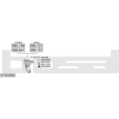 Система выпуска ОГ BOSAL HXZTLN 1200267290 SYS22688 NB6 280