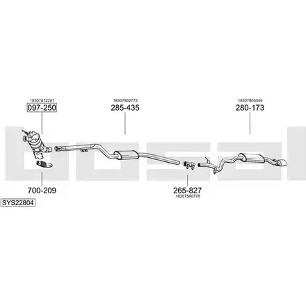 Система выпуска ОГ BOSAL G29YUM 1200269902 SYS22804 JUA XRJ изображение 0