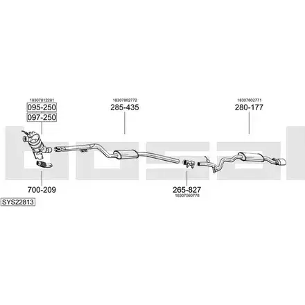 Система выпуска ОГ BOSAL SYS22813 JSQ2WZ 1200269972 FC A96ET
