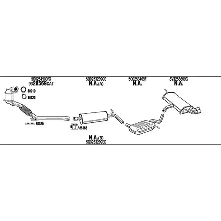 Система выпуска ОГ FONOS ADK106369 94D250 6 1201292168 6XM3CAR изображение 0