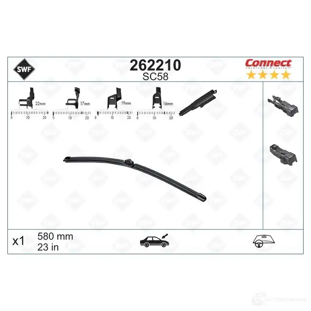 Щетка стеклоочистителя SWF 262210 PF306 1193410015 SC 58 изображение 4