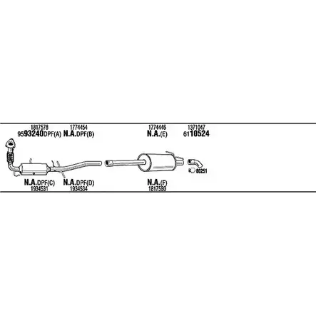 Система выпуска ОГ FONOS 1201371994 B 6KV0I F1WF9 FOK058541BA изображение 0