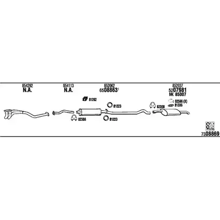 Система выпуска ОГ FONOS OP40024 1201426298 PE SAJ4Z T7QF7