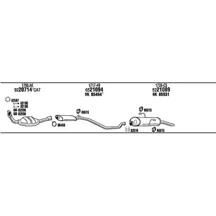 Система выпуска ОГ FONOS PE85041 HAS68S JJD BXF 1201468508