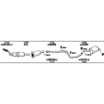 Система выпуска ОГ FONOS PEH18016A 9ULMGEQ DRZ 84QP 1201470964