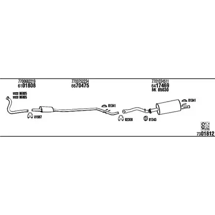 Система выпуска ОГ FONOS 1201496032 V6J R4LM RE71101A M107QB изображение 0