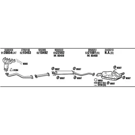 Система выпуска ОГ FONOS TI2SQB VHH15302B 1201564614 8VVT 6Z