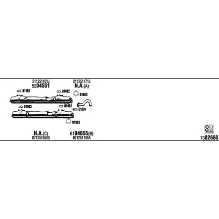 Система выпуска ОГ FONOS VW72240B BJ5UD2Q HFHO5 W 1201600402 изображение 0