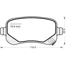 Тормозные колодки, дисковые, комплект MGA 1202268038 U4MC8V 3 1005 E6PDTB изображение 0