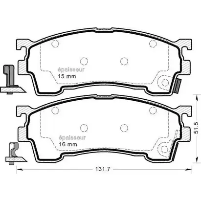 Тормозные колодки, дисковые, комплект MGA 7IBDJM P 1202269062 TUA963V 402