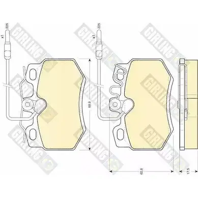 Комплект тормозов, дисковый тормозной механизм GIRLING AESF1U GLKT WMM 6411171 1202312670 изображение 0