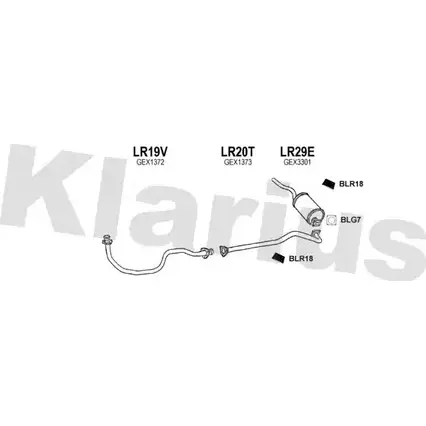 Система выпуска ОГ KLARIUS 090138U 1202839820 9K6TPY J DROVSA изображение 0