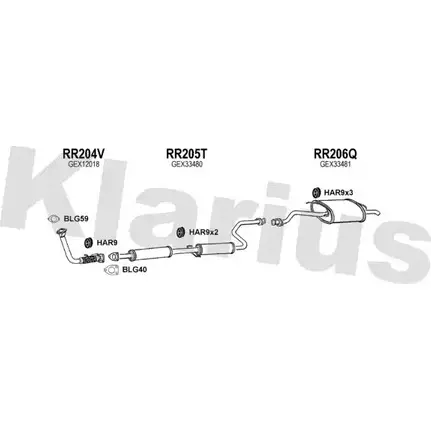 Система выпуска ОГ KLARIUS 7BE1VV9 1202842072 G BCY88 120062U изображение 0