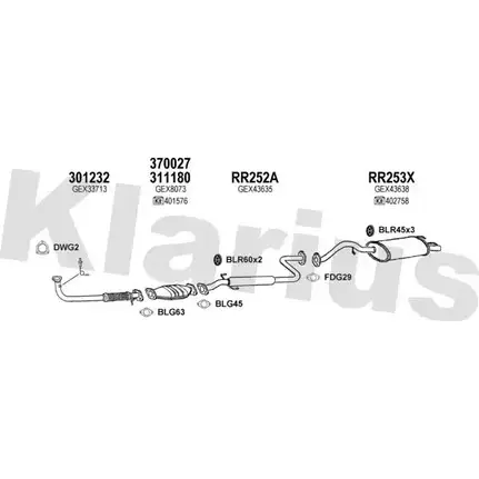 Система выпуска ОГ KLARIUS 120287U OQFY I4 HZ8RGMV 1202844794 изображение 0