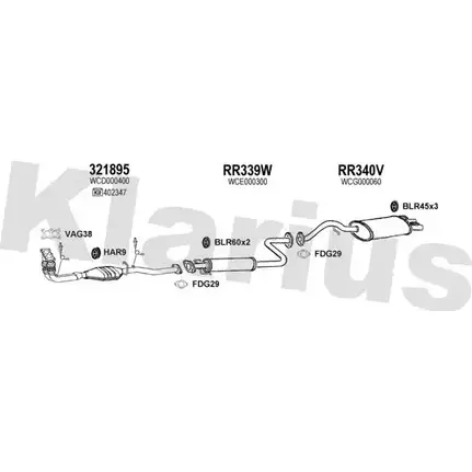 Система выпуска ОГ KLARIUS 1202845822 120334U 9KQSC H 0ZIX изображение 0