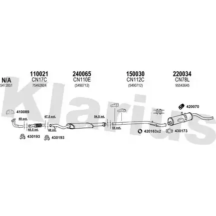 Система выпуска ОГ KLARIUS 9CYIR 1202848176 8 2VOV1 180019U изображение 0