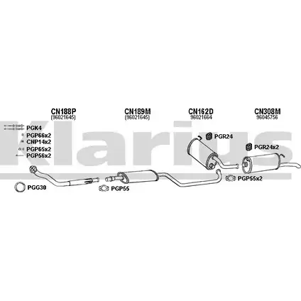 Система выпуска ОГ KLARIUS 180182U 1202850584 XL7X 4 AXFH60 изображение 0