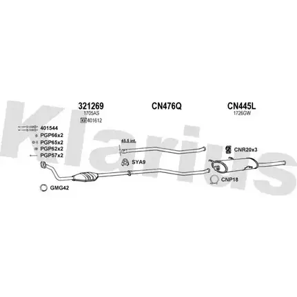 Система выпуска ОГ KLARIUS 180500U A2AQCT UD4 MQS 1202858170 изображение 0