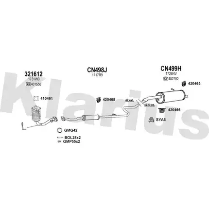 Система выпуска ОГ KLARIUS 2 DQB6 180589U 1202860966 J07BU изображение 0