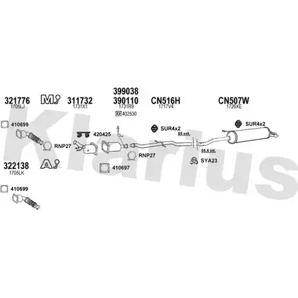 Система выпуска ОГ KLARIUS 6BLOHX4 AQ4 NR 1202861110 180594U изображение 0