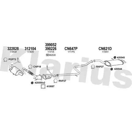 Система выпуска ОГ KLARIUS CZY EF ZO2XXH 1202869160 180947U изображение 0