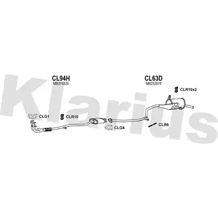 Система выпуска ОГ KLARIUS XV9JL H 210064U 3TL8M 1202872122 изображение 0