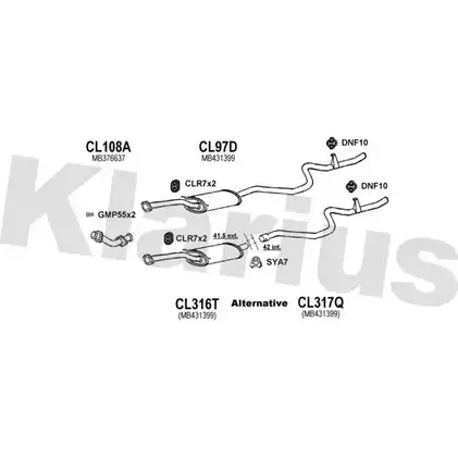 Система выпуска ОГ KLARIUS 210076U ACZ 3CM 1202872220 91DU5WQ
