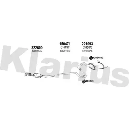 Система выпуска ОГ KLARIUS 1202876840 7VTC3W EAJ2 T22 220041E изображение 0