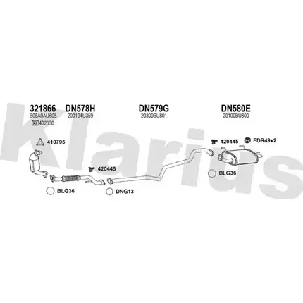 Система выпуска ОГ KLARIUS 815UKR VD 68LL 1202883212 270455U изображение 0