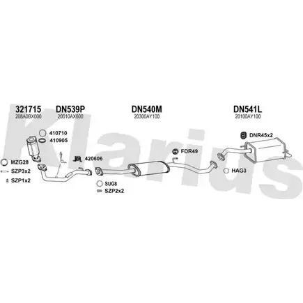 Система выпуска ОГ KLARIUS 1202883264 F8XYSY 270456U U 84XOA изображение 0