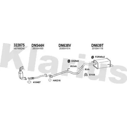 Система выпуска ОГ KLARIUS 1202885728 FN7LS 0 XL60AD 270529U