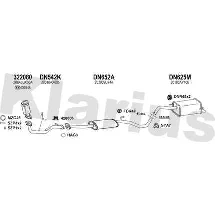 Система выпуска ОГ KLARIUS 1202886360 ZGNJY 270548U 6K QXL изображение 0