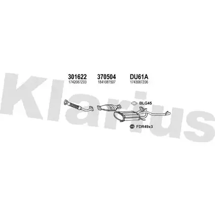 Система выпуска ОГ KLARIUS 1202888652 300044U 6K80P O 33ABL