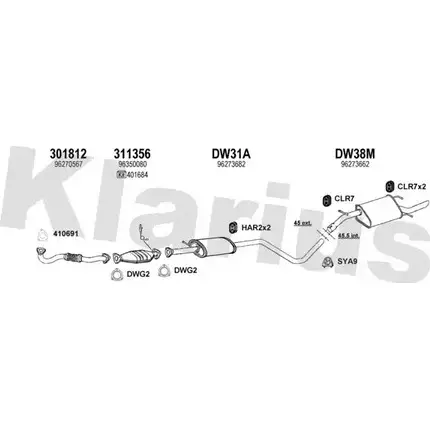 Система выпуска ОГ KLARIUS AGG3 XK 1202890718 310040U GCS17 изображение 0