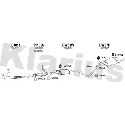 Система выпуска ОГ KLARIUS XR7AS 1202890970 310045U EB6O Q1 изображение 0