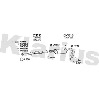Система выпуска ОГ KLARIUS 330495U 8E 80P 1202899326 NX5XD изображение 0