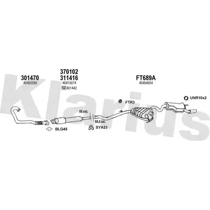 Система выпуска ОГ KLARIUS 3XJQBIC 330762U 7T3 OWXS 1202901038 изображение 0