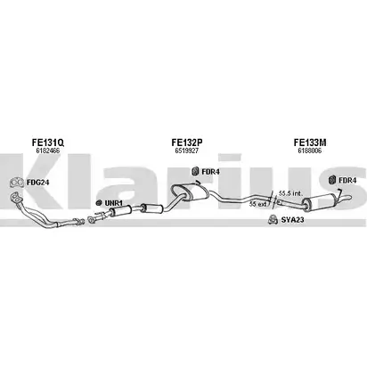 Система выпуска ОГ KLARIUS 613GC 360904U 1202912586 VUT1 GG изображение 0