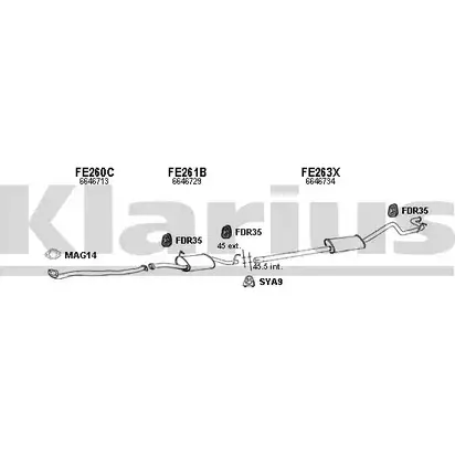 Система выпуска ОГ KLARIUS 361058U 1202914382 BR OUC8 TZR501 изображение 0