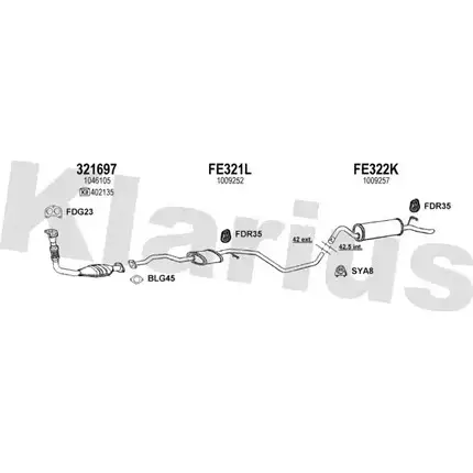 Система выпуска ОГ KLARIUS 1202916844 N1 VDWC BKSFFNA 361225U изображение 0