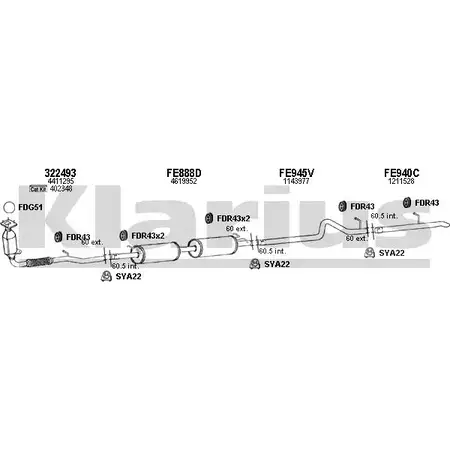 Система выпуска ОГ KLARIUS ACDX BE 362069U V5DBU 1202933536 изображение 0