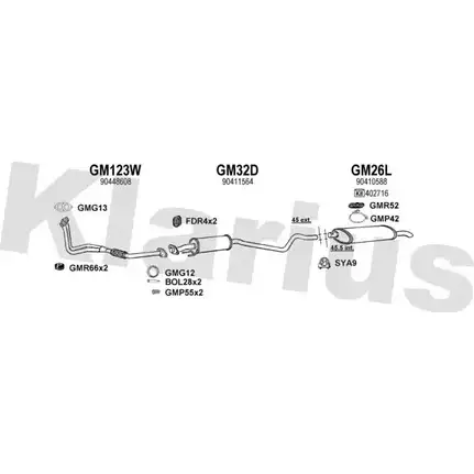 Система выпуска ОГ KLARIUS XFHSPG 1202941994 390514U F Y2VEGQ изображение 0
