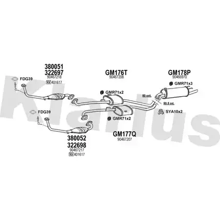 Система выпуска ОГ KLARIUS PB D8YM 1202944416 38ZB66 390664U изображение 0