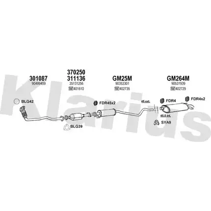 Система выпуска ОГ KLARIUS 390888U 0SEHE8 1202947082 J00 KH5T