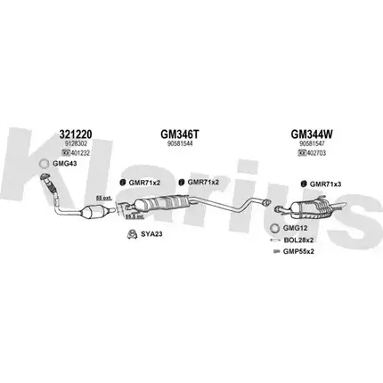 Система выпуска ОГ KLARIUS 1202951314 391089U XOGA ED 8QJUZBH изображение 0